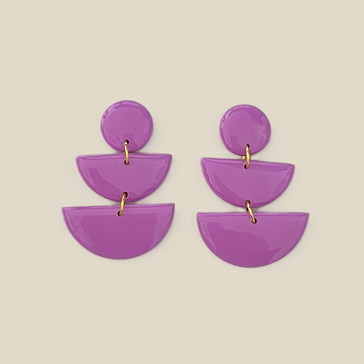 'Nekita' Stack Earrings - Circle and Two Semicircles