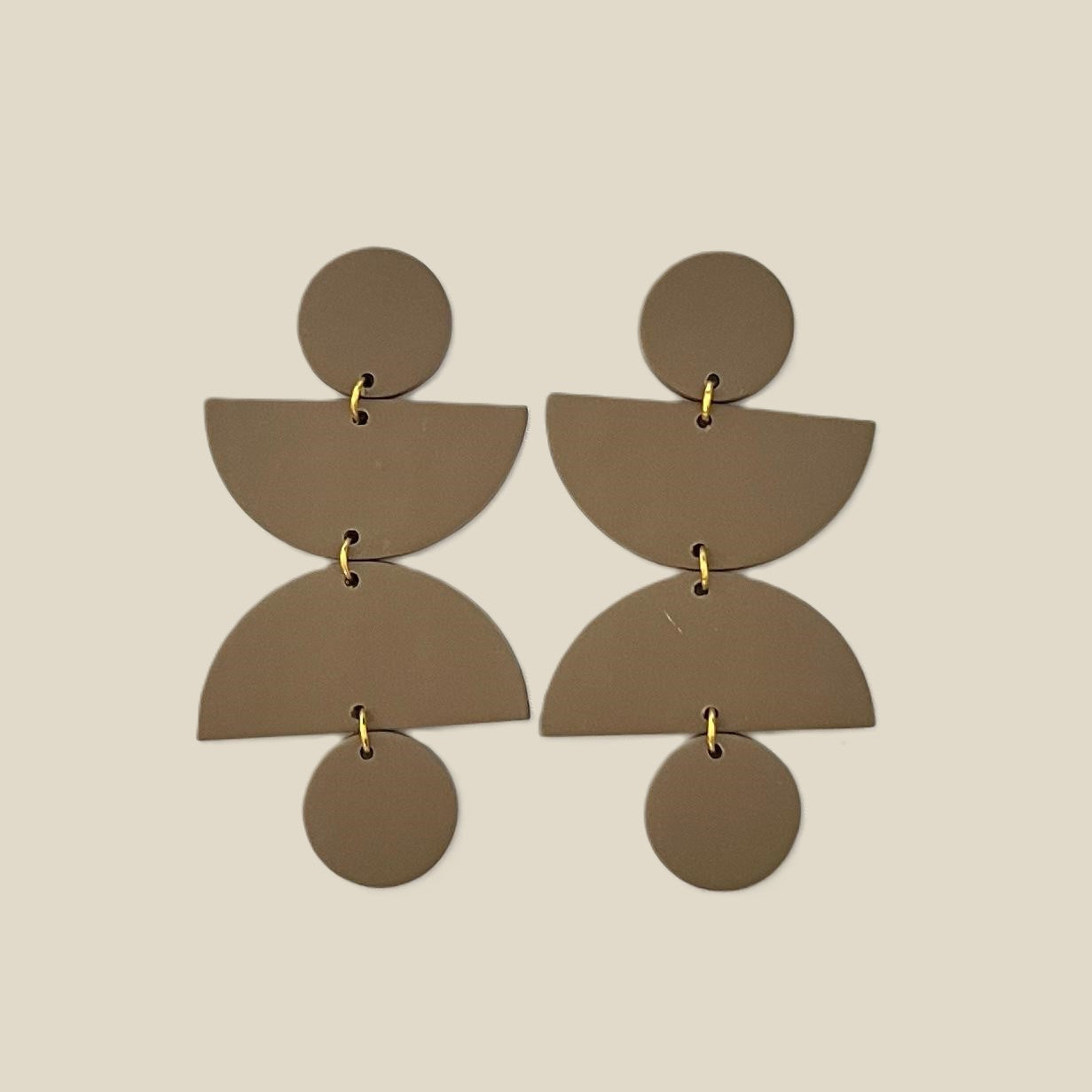 'Harley' Stack Earrings - Plain Circle and Semicircles