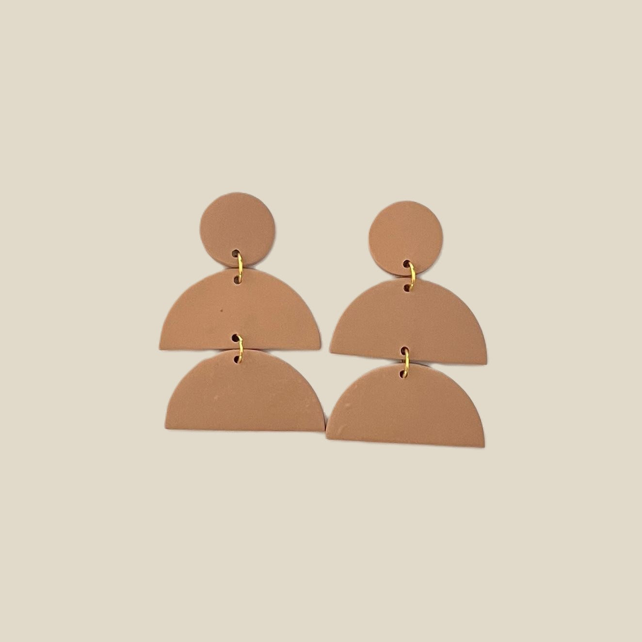 'Lola' Stack Earrings - Plain Circle and Two Semi Circles