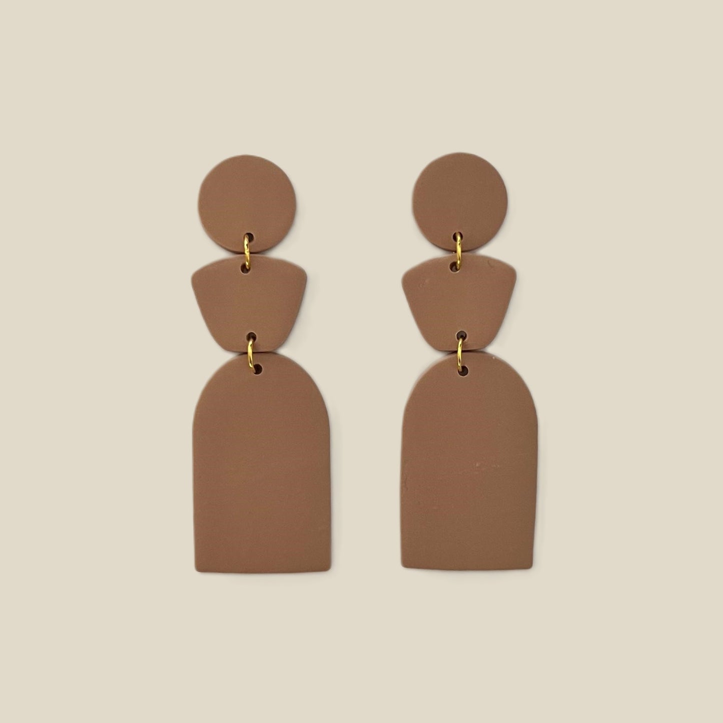 'Didi' Stack Earrings - Plain Circle, Trapezium and Arch