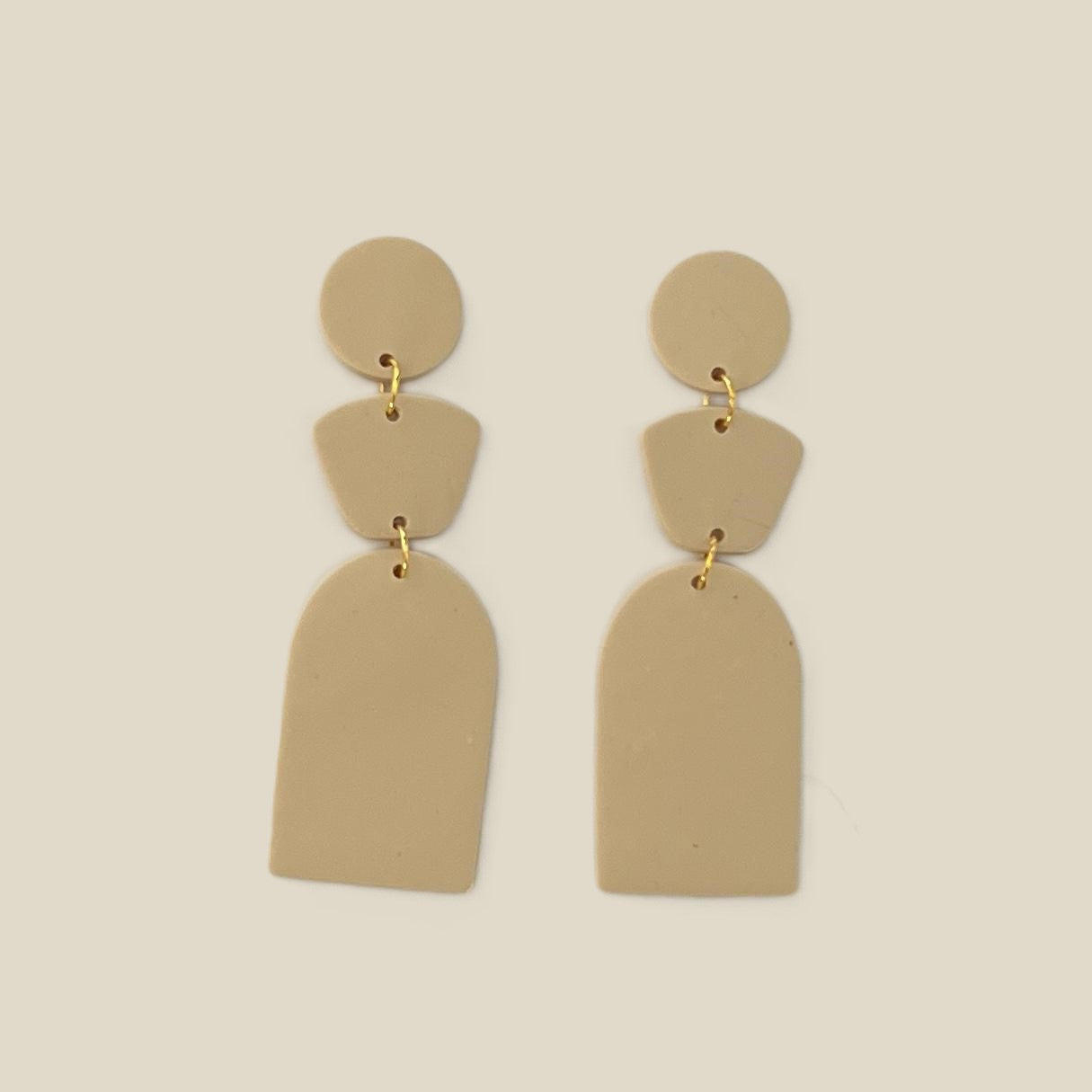 'Didi' Stack Earrings - Plain Circle, Trapezium and Arch