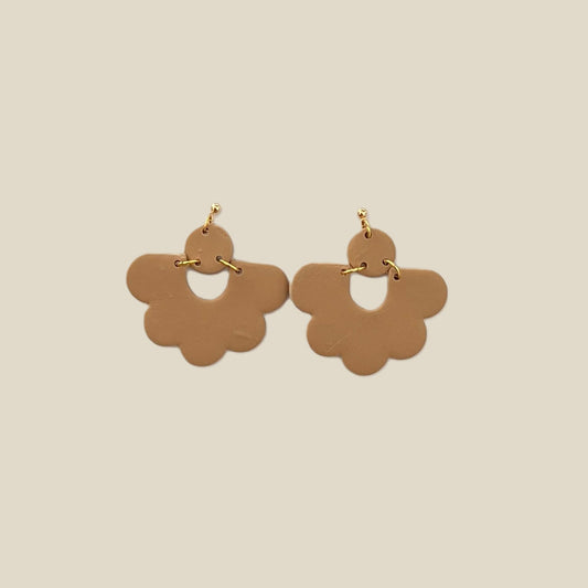 'Amelia' Dangle Earrings - Mini Circle With Scalloped Arch