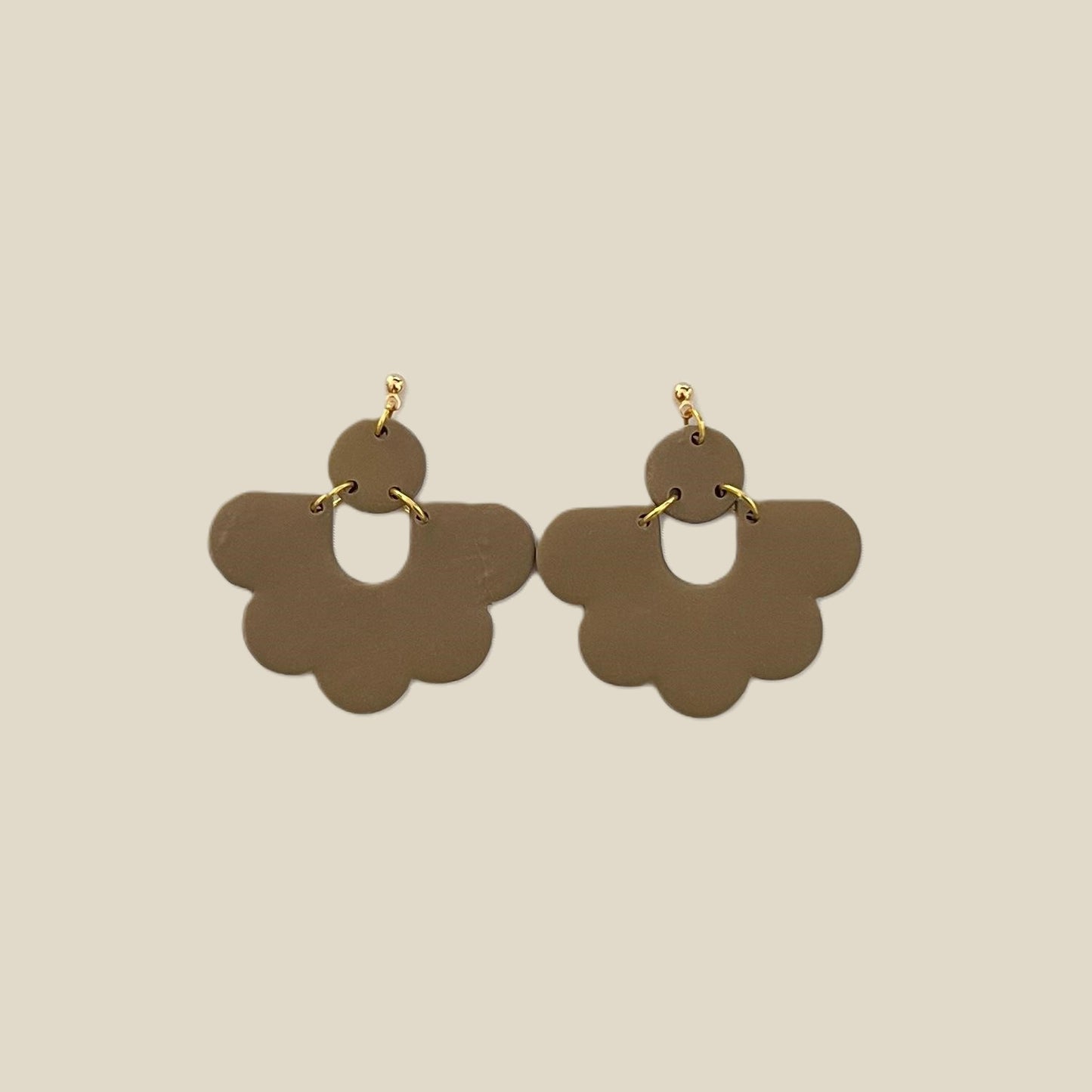 'Amelia' Dangle Earrings - Mini Circle With Scalloped Arch