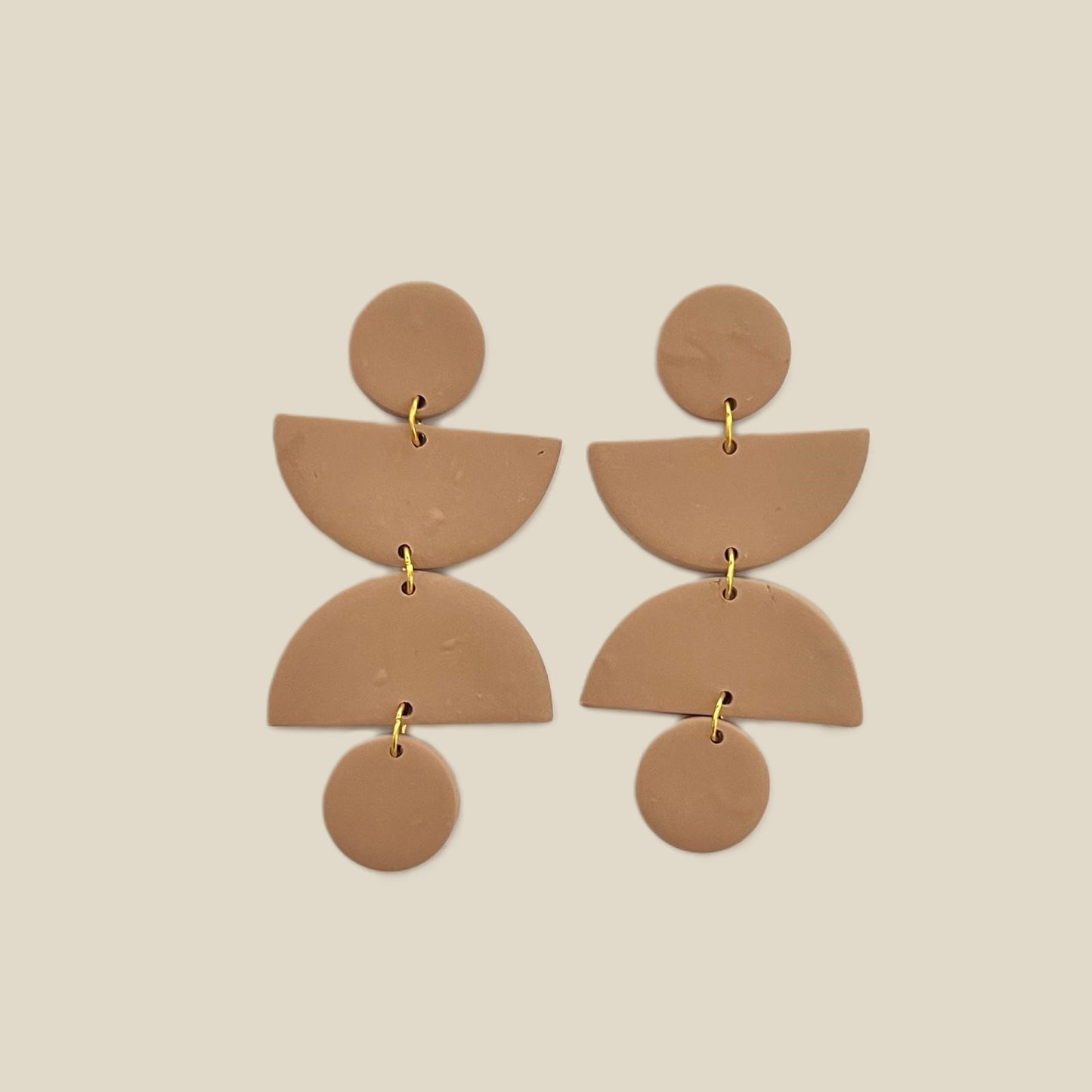 'Harley' Stack Earrings - Plain Circle and Semicircles