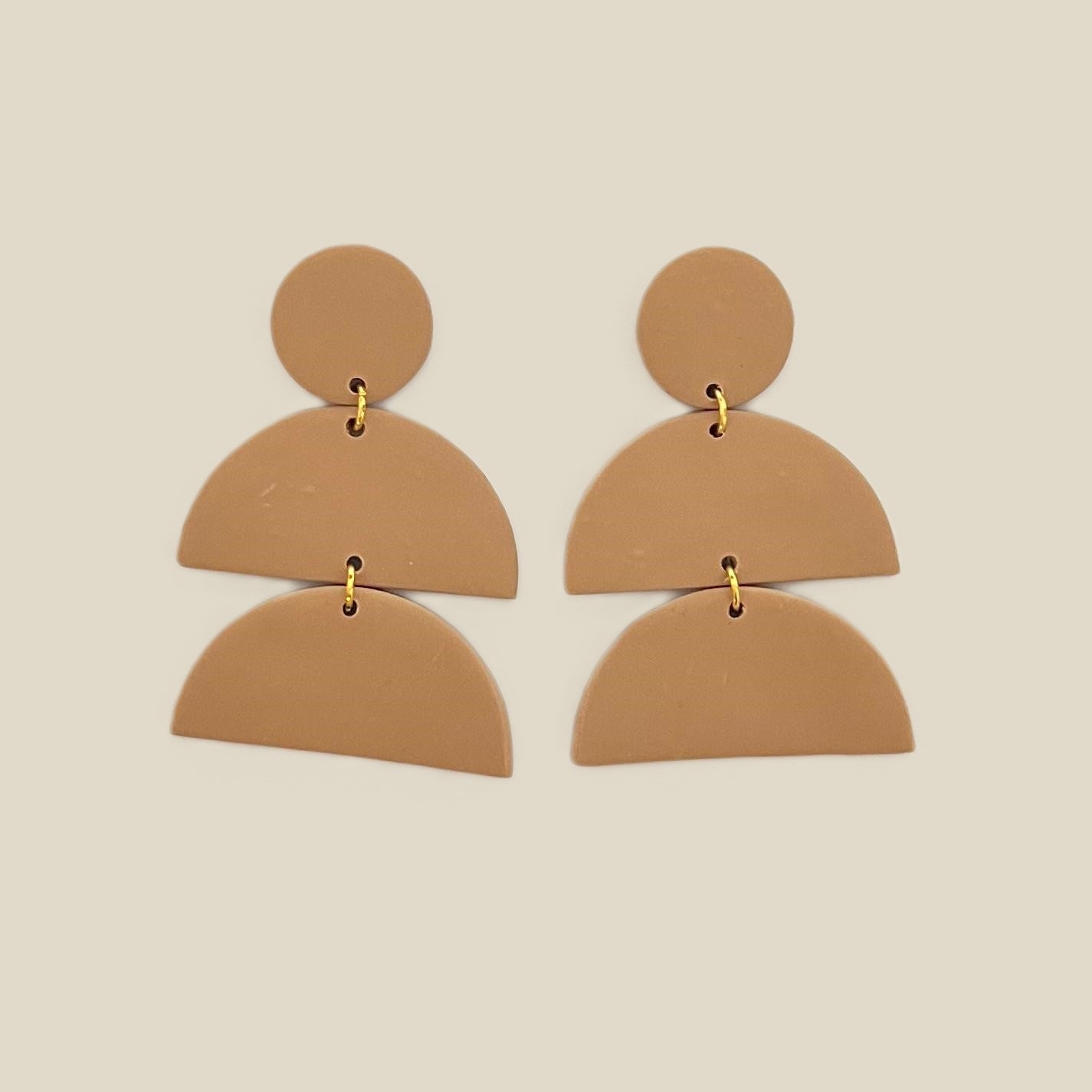 'Lola' Stack Earrings - Plain Circle and Two Semi Circles