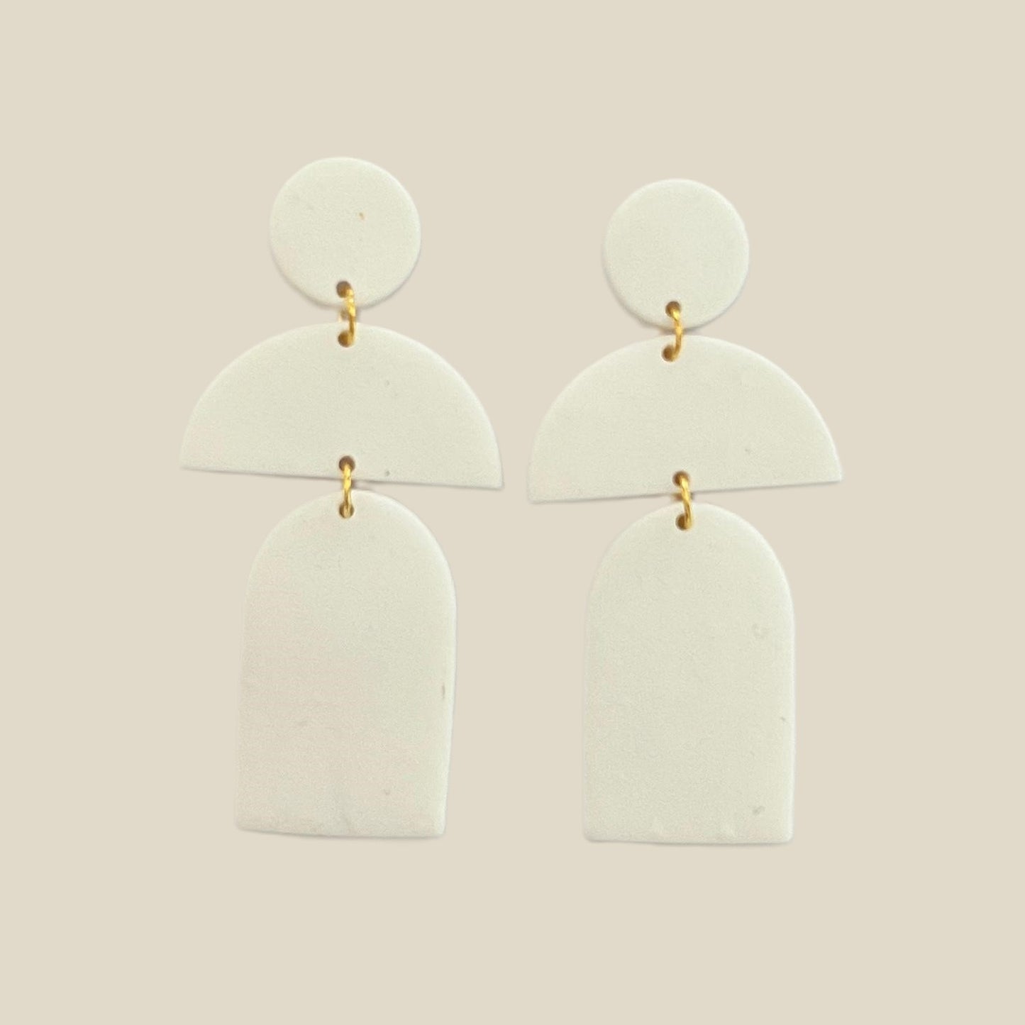 'Megan' Stack Earrings - Plain Circle, Semicircle and Arch