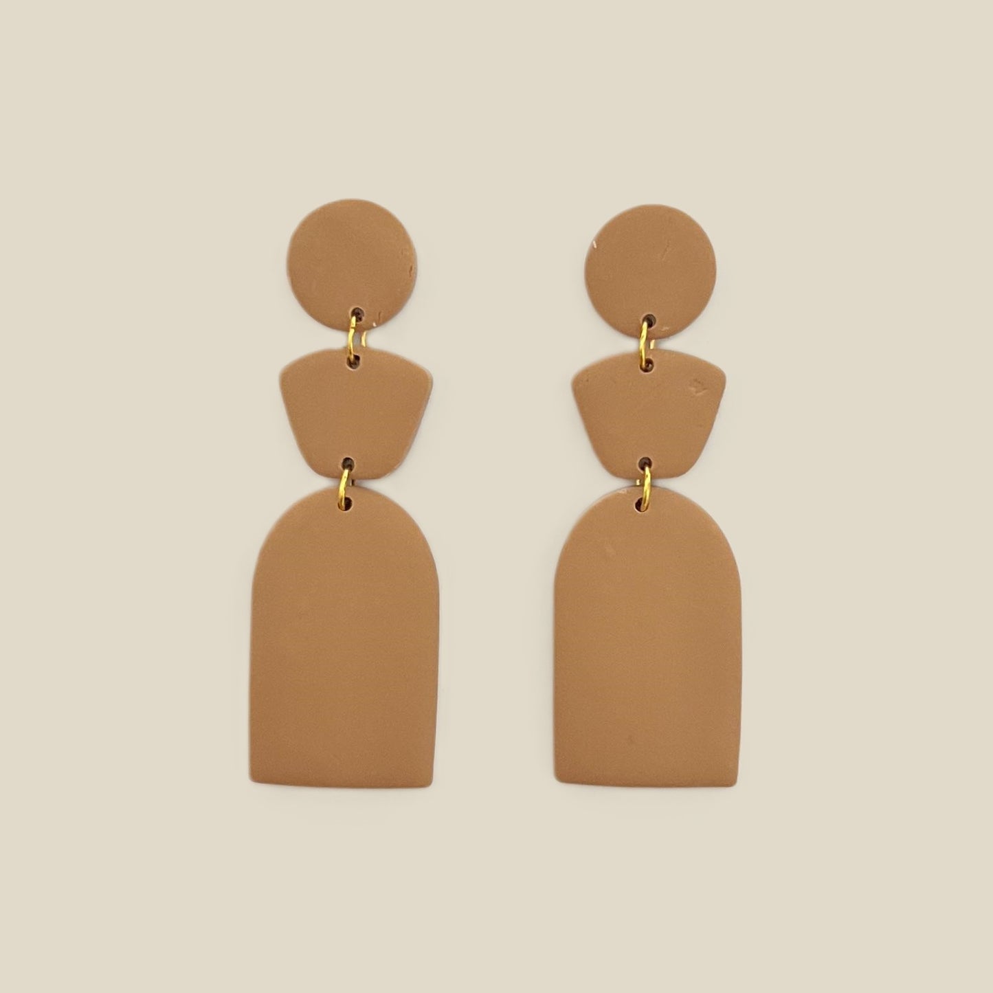 'Didi' Stack Earrings - Plain Circle, Trapezium and Arch