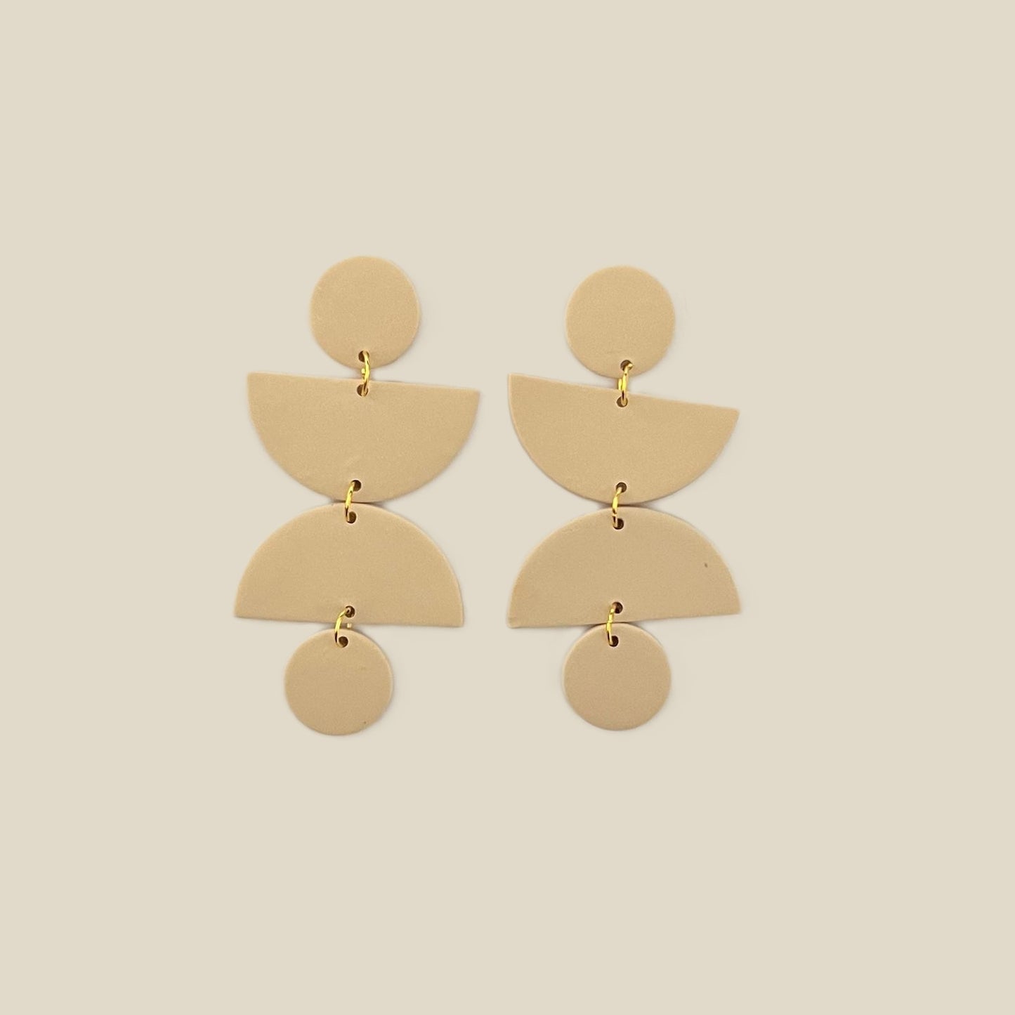 'Harley' Stack Earrings - Plain Circle and Semicircles